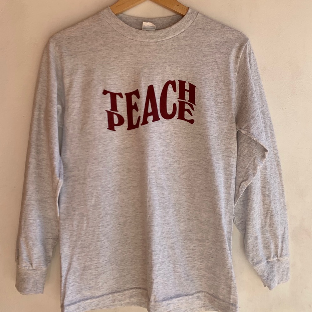 Jjjjound Grey Long Sleeve Teach Peace Shirt